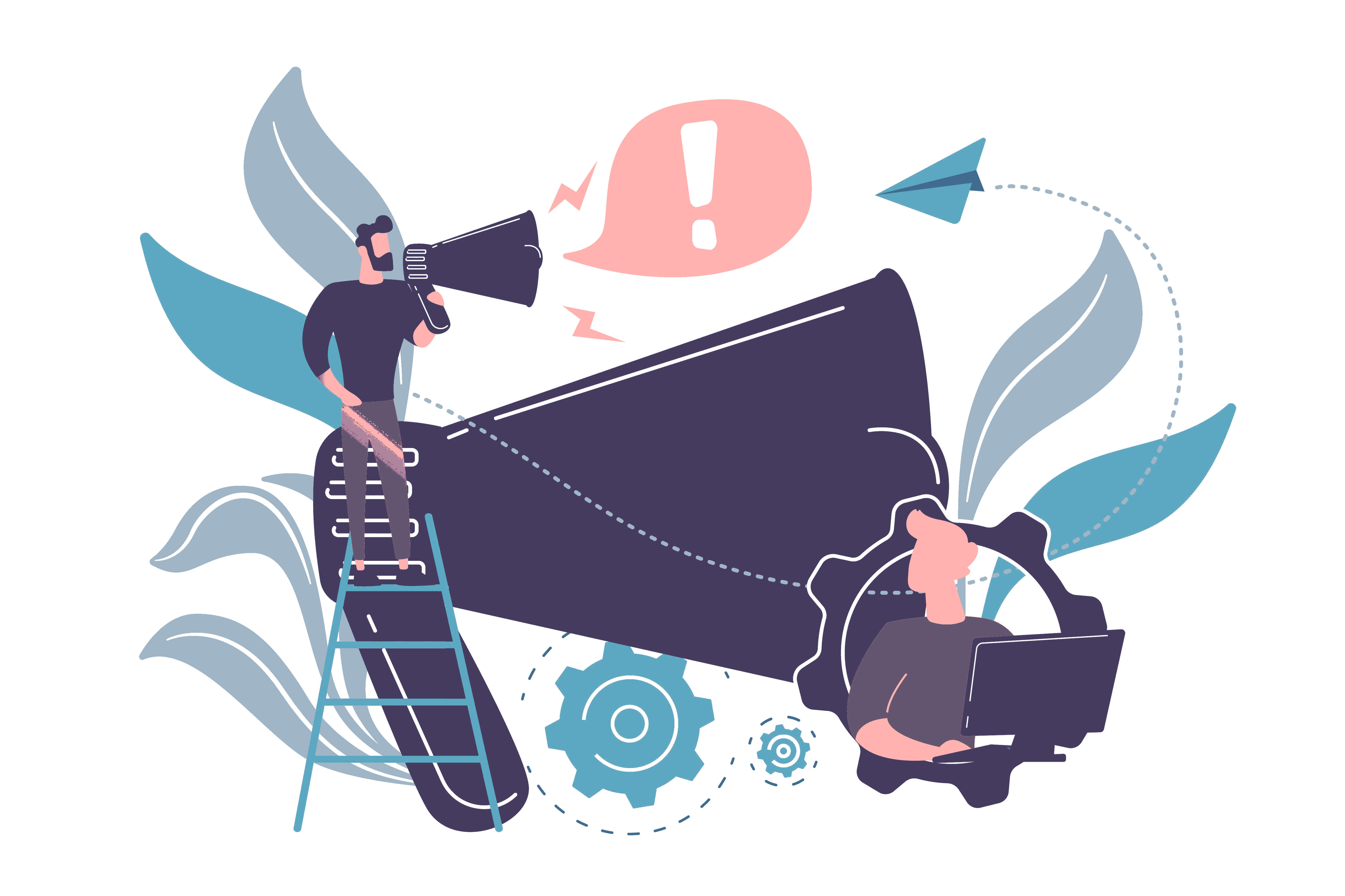 Megáfono con alguien convocando