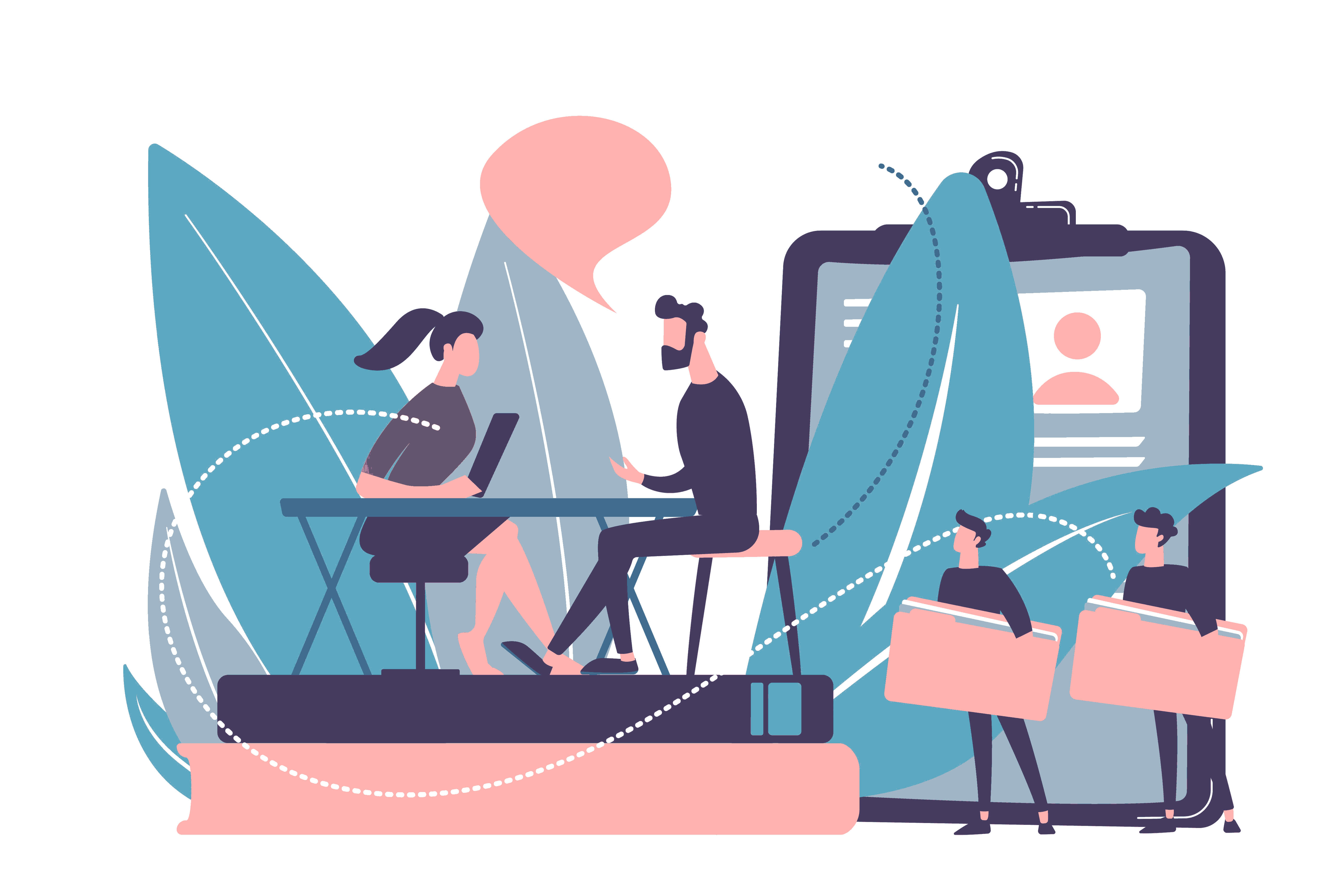 Personas teniendo entrevistas