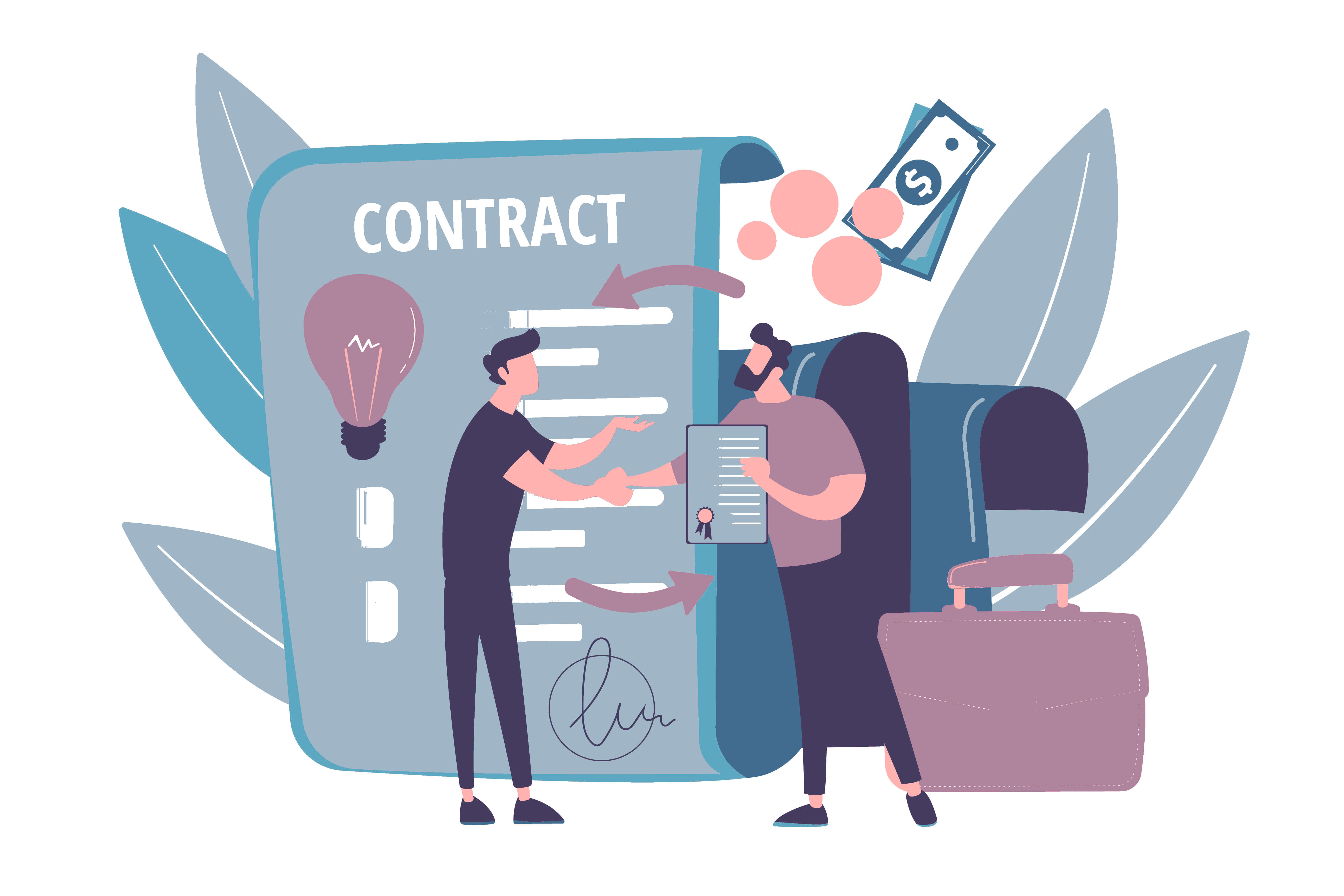 Personas firmando un contrato