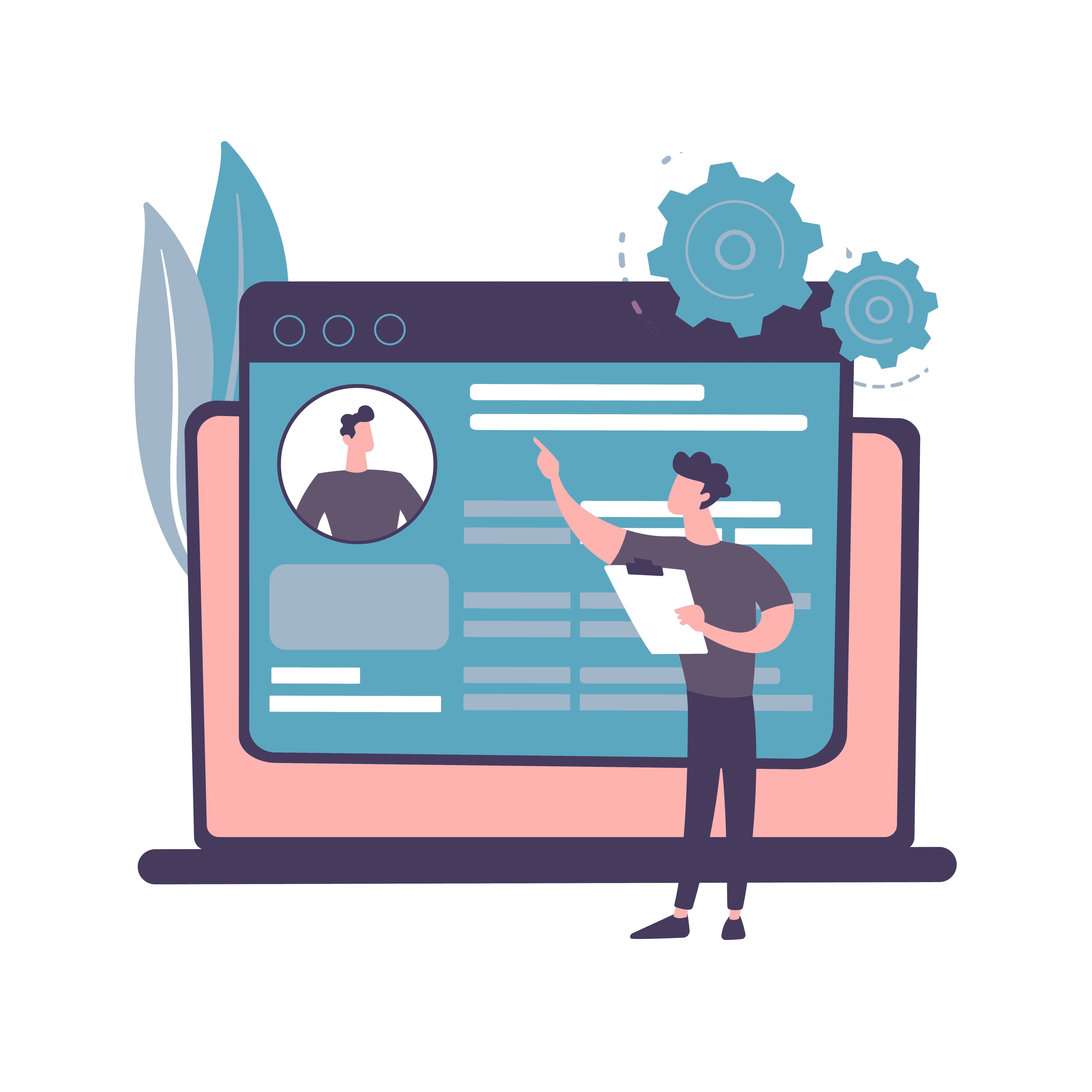 Persona iniciando sesión en pantalla